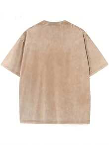 Summer Tops 230g Washed, T-Shirt With God Pattern Print, High-Quality Batik Cotton Vintage Fashion Brand T-Shirt, Men's T-Shirt, Men's Summer Clothing, Summer T-Shirt, Holiday Gift, Perfect Present. Loose And Comfortable Summer Clothes - 紫羅蘭 - 查看 11