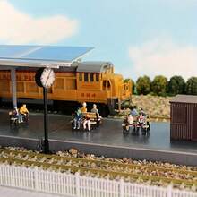 99pcs Miniature Painted Model Figures Set, 1:75-1:200 Scale - Train Station & City Scene Passengers, Dollhouse Role Play Characters, Perfect For Model Train Layouts & Architectural Projects - Multicolor - View 9