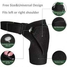 Adjustable Sports Shoulder Pads, Featuring Dynamic Stabilization Technology, Unisex Design Suitable For Gym, Basketball And Other Sports, Ideal Choice For Shoulder, Neck And Back Workout Training. - Black - View 5