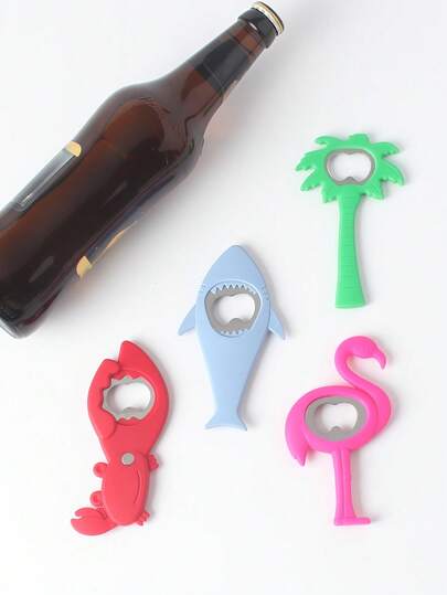 2个装硅胶开瓶器钥匙扣，柔韧不刮伤，适合手劲较小的人使用，便携式扁平开瓶器，适用于露营、野餐、派对礼品