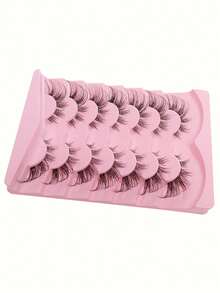 7 Pairs Of Transparent Stem False Eyelashes, Interpreting The Naturally Curled "Slanted Flying Mango Eyes" Makeup - View 6