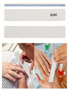 50pcs (80/80, 100/180) Coarse Grit Nail Files, Acrylic Nail Sanding Boards, Professional Manicure Tools, Suitable For Home & Salon, Durable & Washable - Multicolor - View 4