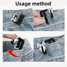 2/3/4/5/6/8pcs Fashion Denim Waist Cincher Buckles, No Sewing No Punching Quick Waist Adjustable Buckle, Suitable For Fixing Waistband Of Jeans, Shirt Cuffs, Multi-Purpose Decorative Clips, Various Styles, Fashionable And Elegant Waist Accessory - Style - View 7