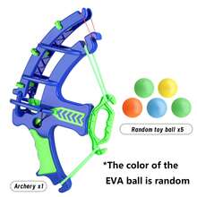 Blue Bow & Arrow With Replacement Sticky Balls - Outdoor/Indoor Battle Puzzle Toy For Boys & Girls, Develops Hand-Eye Coordination, Great Birthday Gift For Children - Blue - View 8