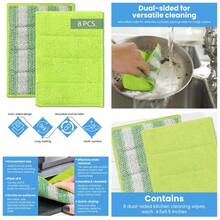 Reusable Dual Sided Microfiber Sponge Cloths Dish Cleaning Wipes For Kitchen Countertops Stovetops Cleaning Rags Pack Of 8 - 1 - View 1