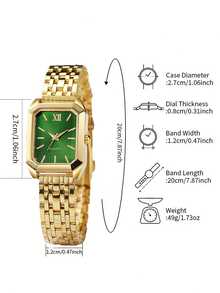 Reloj para adolescentes con correa dorada, diseño de esfera de acero inoxidable de lujo con reloj de cuarzo y pulsera de cadena dorada, mejor regalo de cumpleaños para ella, adecuado para uso diario, fiesta, Halloween, Navidad - Dorado - Ver 8