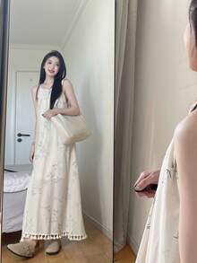 Women Maxi Dresses - White - View 3