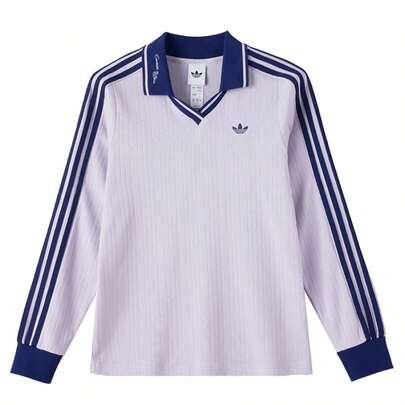 Adidas Women's POLO Shirt, Minimalist Knit Top, LS POLO W CC, Comfortable Casual Outdoor Sports Wear, KY5733