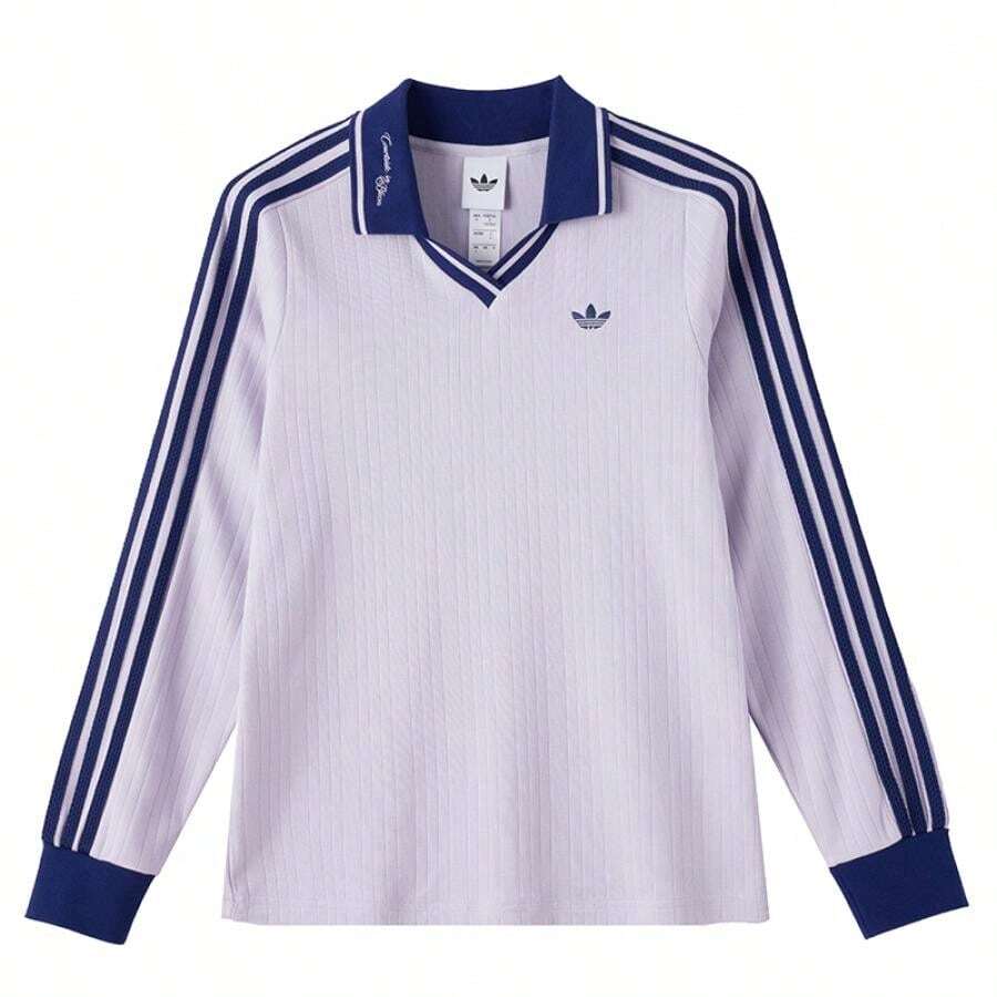Adidas Áo Polo Nữ Tay Dài POLO W CC Thoải Mái Hàng Ngày Thường Ngày Áo Polo Tay Dài Cổ Chữ V 2026 Xuân/Thu Thể Thao Ngoài Trời KY5733 - màu tím nhạt - Xem 1