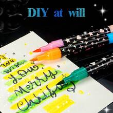 1pc 24/48/72/96 Colors Double-Ended Dual-Color Glitter Acrylic Marker Pens, Opaque Blendable Soft Tip Art Supplies For Students, Back To School - Glitter Marker - View 7