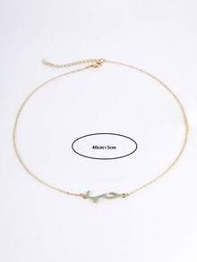 1pc Turquoise Inlaid Diamond Arabic Script Dainty Necklace, Luxury Everyday Wear & Holiday Gift For Women - Multicolor - View 11