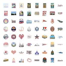 62pcs Washington Dc Vinyl Stickers, Beautiful And Practical, Suitable For Scrapbooks, Diaries, Bumpers, Skateboards, Water Bottles, Helmets, Water Cups, Car Stickers, Etc. - Random - View 3