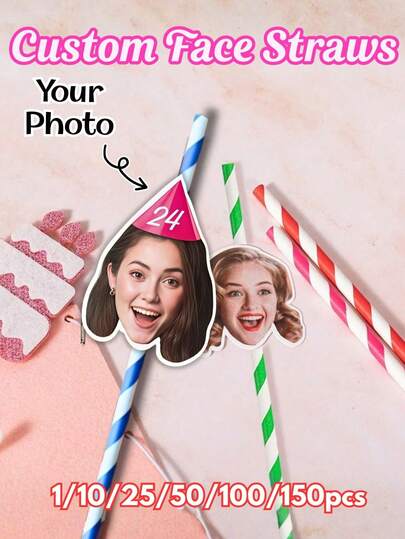 Customized Face Party Paper Straws, Bachelorette Party Personalized Face Straws, Customizable Age Birthday Party Face Straw Decors, Girlfriend Birthday Party Decor Gifts,Multi-Functional,Durable,Ornamental,Reusable,Exquisite,Stylish,High-Quality,Colorful,Modern,Custom,Personalized,Unique,Ideal Gifts For Him,Ideal Gifts For Her,Family,Friends