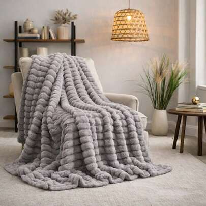 Manta Cobertor Canelada Premium Cama Casal Antialérgico Extra Macia Soft