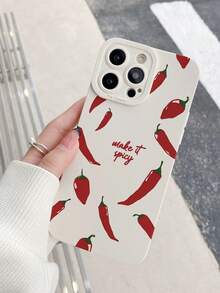 辣椒图案手机壳，全包防震防摔，兼容 17/17Pro/17ProMax/16/16Pro/16ProMax/15/15Pro/15ProMax/14/13/12/11 - 彩色 - 查看 4