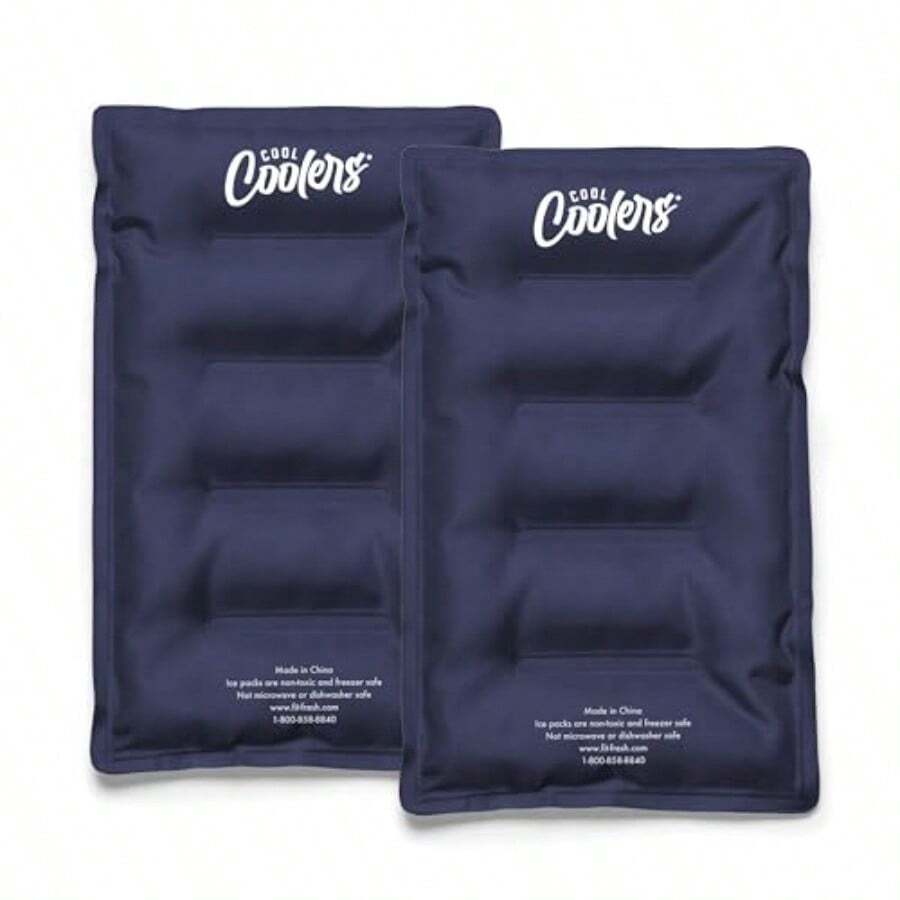 Cool Coolers 2 Pack Soft Ice Packs for Cooler Flexible Stretch Nylon Lunch Box Ice Packs Ice Packs for Lunch Boxes - Azul medianoche - Ver 1
