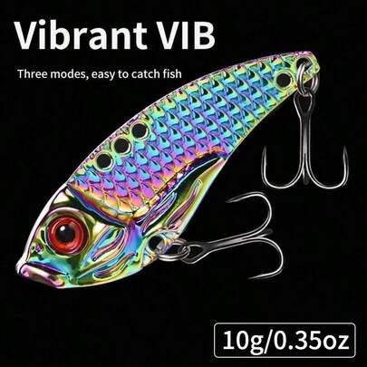 3 piezas de equipo de pesca VIB, cebo de pesca de 10g para lanzamiento a larga distancia, 3 piezas de cebo artificial de simulación colorido para aparejos de pesca
