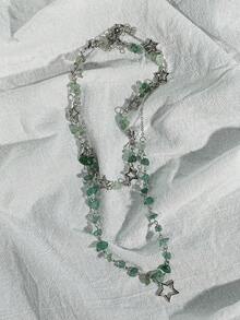 Bộ 2 dây chuyền hình ngôi sao năm cánh và ngọc trai giả kiểu Y2K thanh lịch - Phụ kiện thời trang dự tiệc, cũng là món quà sinh nhật hoàn hảo cho những tín đồ thời trang. - Ngôi sao - Xem 15