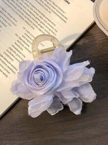 1 Peça Grampo de Cabelo Grande com Flor de Rosa Falsa, Estilo Princesa Doce e Elegante, Versátil, Adequado para Fixar Penteados Meio Presos, Ideal para Passeios na Primavera, Piqueniques, Sessões de Fotos, Encontros, Festivais, Festas - Multicolorido - Visão 10