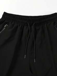 3 piezas Pantalones cortos deportivos casuales de verano para hombres, con bolsillos con cremallera y diseño con cordón, tela elástica para comodidad y movilidad, ligeros y de secado rápido, adecuados para deportes y uso informal. - Multicolor - Ver 5