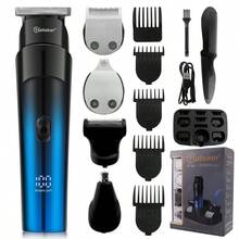 Hatteker 1pc Men's 5-In-1 Electric Hair Clipper, Multi-Function Electric Shaver, Carving Hair Trimmer, Beard Trimmer, Home Haircut Set - View 10