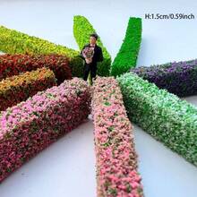 8pcs Miniature Imitation Shrub Strips, 20cm Long Sponge Shrub Strips, Sandbox Model Grass Strips, Garden Landscaping Greenery DIY Materials, Gardening - Multicolor - View 4