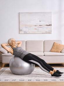 1 quả bóng yoga PVC màu xám, bóng tập thể dục & Pilates, thích hợp cho việc giảm cân và rèn luyện sức mạnh cơ lõi, phù hợp cho tập luyện tại nhà, có thể sử dụng với yoga, các bài tập kéo giãn và luyện tập sự linh hoạt. Bơm cần được mua riêng. - Xám - Xem 6