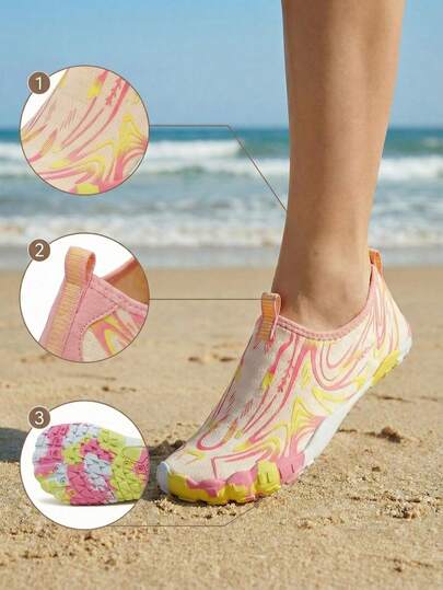 儿童水鞋，条纹轻便步行鞋，适合游泳、室内跳绳，夏季款