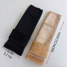 1 Pair Extra Long Knee Pads With Straps And Warm Fleece Lining, Suitable For Cold Weather In Autumn And Winter - Multicolor - View 3