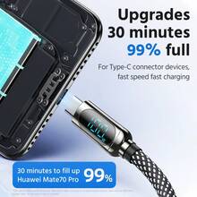 Cable de carga y datos USB a Tipo-C de 120W de aleación de zinc, apto para varios modelos de teléfonos inteligentes, serie micro, cable de carga USB-C - Negro - Ver 2