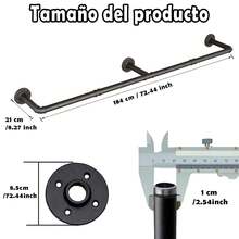 Estante para ropa de metal multiusos de 183cm - negro - Ver 6