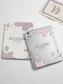 This Tablet Case Features A Fresh And Lovely Cream Drip Design With A Sweet And Minimalist Style. The Front Cover Is Made Of Premium PU Leather For A Delicate And Soft Touch, While The Back Is A Clear Acrylic Shell That Shows Off Your Tablet's Original Look With High Transparency, And Offers Great Scratch And Wear Resistance - Multicolor - View 1