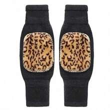 1 Pair Warm Knee Pads, Extend Warmth Duration In Winter, Non-Thick Leg Pads, Unisex, Suitable For Cold Weather, Knitted Fabric - One-Piece Design - Multicolor - View 11