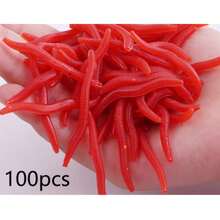 30pcs High Quality Realistic Red Earthworm Fishing Bait, Worm Soft Bait, Red Worm & Maggot Bionic Worm Design - Scented Lure Suitable For Freshwater And Saltwater Fishing, Durable Thermoplastic Rubber Material, Natural Appearance, High-Quality Bait - Multicolor - View 14