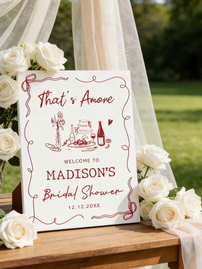 Personalized Poster, Bridal Shower Welcome Sign, Bridal Poster, Italian Dinner Bridal Shower Decor, Customized Gift, Wedding Party Welcome Sign, Bridal Gift, Wedding Gift, Poster Printing