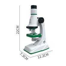Kids Microscope Kit, 200x 600x 1200x, Biological Science STEM Toy, Handheld Magnifying Glass, Educational School Pocket Microscope With LED Light W6YW - Black - View 7