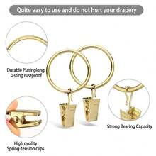 10/30/50pcs Curtain Clips, Curtain Rings, Curtain Clamps, Hanging Rings, Curtain Eyelets, 1.26 Inch Inner Diameter, Suitable For 1 Inch Curtain Rods, Gold, Silver, Silver - Multicolor - View 4