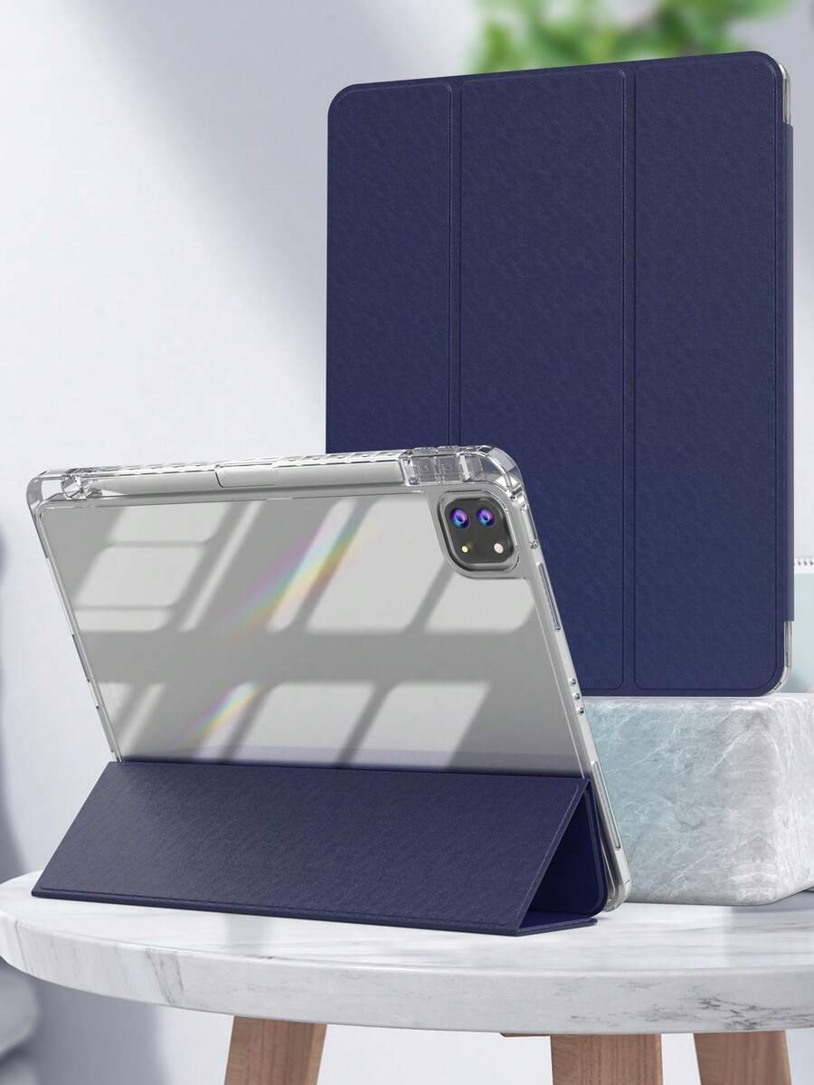 Navy Blue Tablet Case Suitable Compatible With Ipad A16 11th/10th Gen, 9th/8th/7th Gen 10.2", Air 10.9"/11", Pro 11", Air 13", Pro 12.9", With TPU Leather Flip Cover