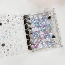 1 pieza Carpeta de anillas dobles transparente A6/A7/A8, Cuaderno de pegatinas, Carpeta de hojas sueltas, Almacenamiento de pegatinas, Estuche para lápices, Carpeta de cuaderno de pegatinas, Páginas interiores de recambio, Cuaderno de pegatinas, Cuaderno de hojas sueltas - Multicolor - Ver 5