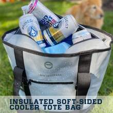 Enthusiast Gear Dry Bag Cooler Tote Collapsible Waterproof and Leak-Proof Soft Sided Cooler Bag - Pool Beach - 20 Cans - Naranja - Ver 4