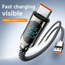 Cable de carga y datos USB a Tipo-C de 120W de aleación de zinc, apto para varios modelos de teléfonos inteligentes, serie micro, cable de carga USB-C - Negro - Ver 8