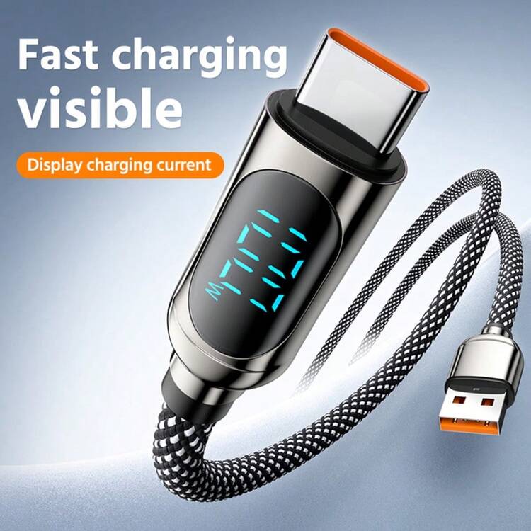 Cable de carga y datos USB a Tipo-C de 120W de aleación de zinc, apto para varios modelos de teléfonos inteligentes, serie micro, cable de carga USB-C - Negro - Añade 8