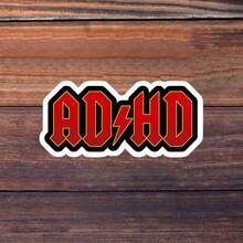1/3/5张“ADHD”3英寸乙烯基贴纸，醒目字体，防水模切；适用于笔记本电脑、水瓶、保温杯、手机壳、平板电脑、笔记本、计划本、日记本、车窗、办公桌；适用于ADHD成人、上班族、创作者、游戏玩家、企业家；幽默贴纸、表情包贴纸、字体贴纸、极简主义贴纸、防水乙烯基贴纸 - A - 查看 1