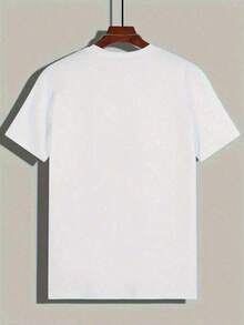Camiseta Para Hombres De 220g Algodón Puro, Diseño De Conejo Calavera Con Puntos Multicolores - Blanco - Ver 2