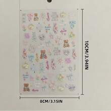 Kawaii Cute Bear Bunny Stickers For Journaling, Transparent Clear Pastel Aesthetic Waterproof Vinyl Stickers For Scrapbooking Planner Diary Stationery Laptop Phone Case Water Bottle DIY Crafts School Supplies Gift For Girls Teens Kids - To5547 - View 10