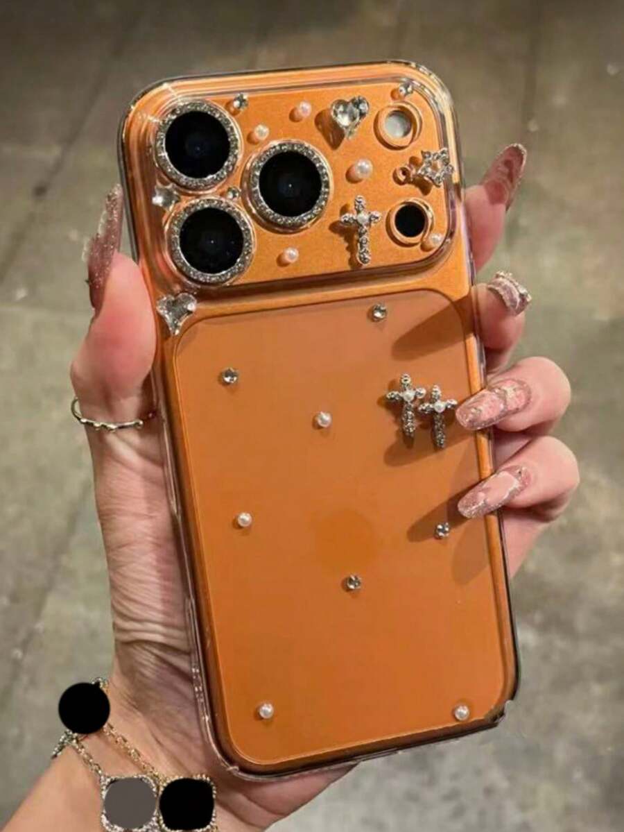 奢华闪亮钻石星月透明硬质PC手机壳，适用于 17 Pro Max、17 Pro、16、15、14、13、12 Pro Max、11，透明时尚防震后盖