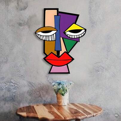 一件毕加索风格彩色金属墙饰，非常适合乡村风格卧室、客厅或办公室。也适用于户外门廊和露台，是乔迁新居的理想礼物。
