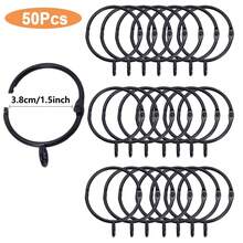 10pcs/30pcs/50pcs Roman Curtain Rings, Curtain Rings With Eyelets, 3.8cm/1.5inch Metal Curtain Rings, Hanging Rings And Curtain Hooks, No Need To Dismantle Curtain Track, Roman Pole, Easy Installation, Suitable For Living Room And Bedroom Curtains, Shower Curtain Hooks (Gold, Black, Silver) - Multicolor - View 19