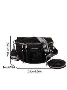 Fashionable Waist Bag/Chest Bag, Simple Style Student Bag, Back To School Bag - Black - View 6