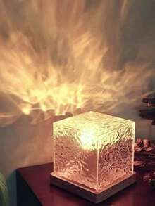 1 pieza Lámpara cuadrada con efecto de luces del norte y olas de agua, 16 colores de iluminación, control táctil y remoto, crea un ambiente romántico y acogedor, luz nocturna de ambiente RGB, adecuada para oficina, sala de juegos, dormitorio, techo o fiesta para adultos - Multicolor - Ver 8